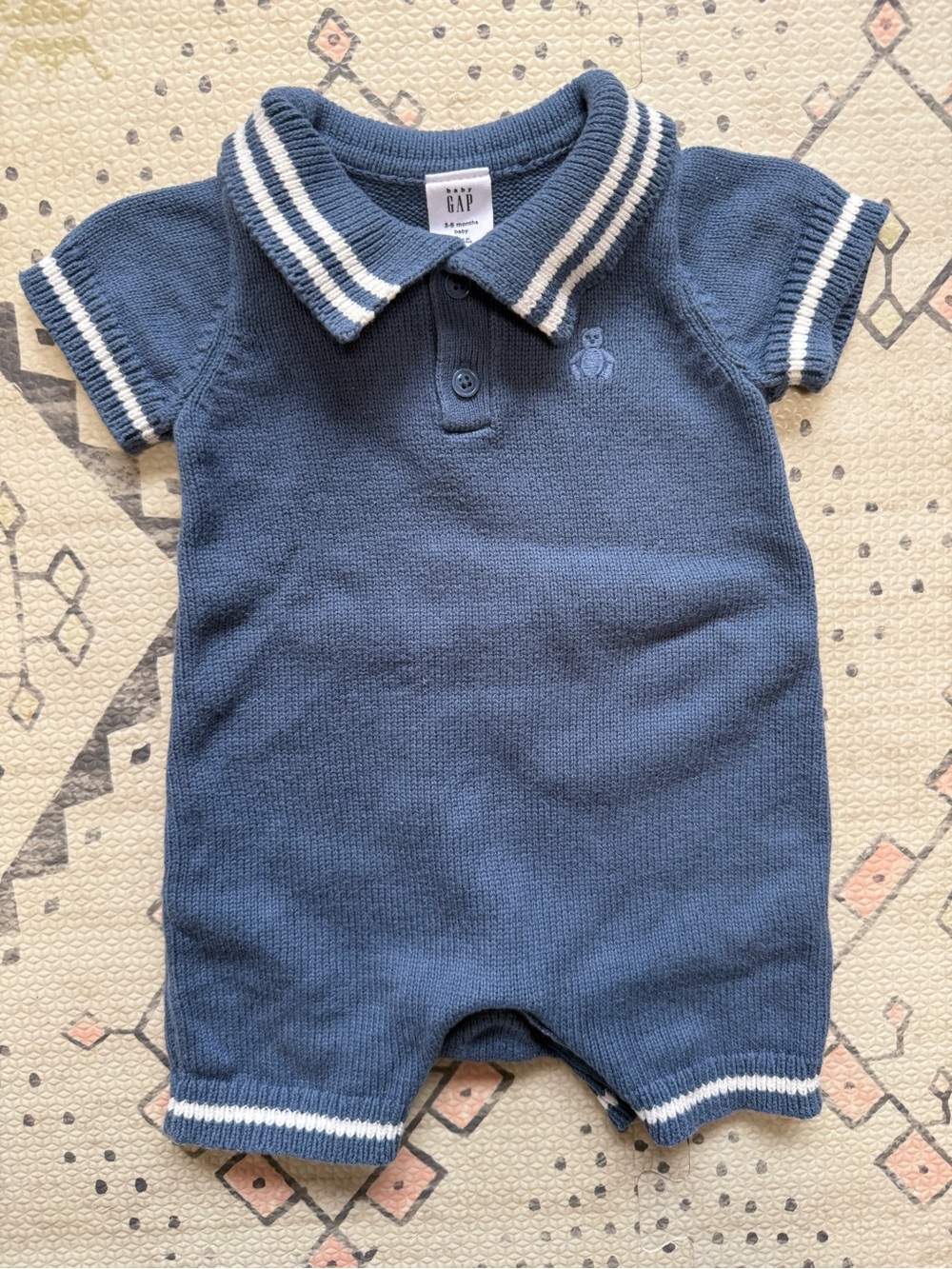 GAP Navy and White Knit Polo One-Piece